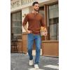 COOFANDY Mens Henley Sweater Long Sleeve Quarter Button Sweaters Casual Knit Pullover Sweater(Caramel)