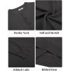 COOFANDY Mens Henley Sweater Long Sleeve Quarter Button Sweaters Casual Knit Pullover Sweater(Dark Grey)