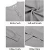 COOFANDY Mens Henley Sweater Long Sleeve Quarter Button Sweaters Casual Knit Pullover Sweater(Light Grey)