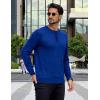 COOFANDY Mens Henley Sweater Long Sleeve Quarter Button Sweaters Casual Knit Pullover Sweater(Navy Blue)
