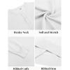 COOFANDY Mens Henley Sweater Long Sleeve Quarter Button Sweaters Casual Knit Pullover Sweater(White)