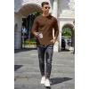 COOFANDY Men’s Henley T-Shirts Long Sleeve Pullover Shirt Casual Heavyweight Button Shirts Basic Tees(Brown)