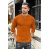 COOFANDY Men’s Henley T-Shirts Long Sleeve Pullover Shirt Casual Heavyweight Button Shirts Basic Tees(Caramel)