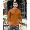 COOFANDY Men’s Henley T-Shirts Long Sleeve Pullover Shirt Casual Heavyweight Button Shirts Basic Tees(Caramel Brown)