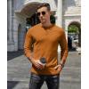 COOFANDY Men’s Henley T-Shirts Long Sleeve Pullover Shirt Casual Heavyweight Button Shirts Basic Tees(Caramel Brown)