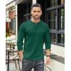 COOFANDY Men’s Henley T-Shirts Long Sleeve Pullover Shirt Casual Heavyweight Button Shirts Basic Tees(Dark Green)