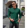 COOFANDY Men’s Henley T-Shirts Long Sleeve Pullover Shirt Casual Heavyweight Button Shirts Basic Tees(Dark Green)