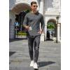 COOFANDY Men’s Henley T-Shirts Long Sleeve Pullover Shirt Casual Heavyweight Button Shirts Basic Tees(Dark Grey)