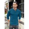 COOFANDY Men’s Henley T-Shirts Long Sleeve Pullover Shirt Casual Heavyweight Button Shirts Basic Tees(Denim Blue)