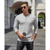 COOFANDY Men’s Henley T-Shirts Long Sleeve Pullover Shirt Casual Heavyweight Button Shirts Basic Tees(Grey)