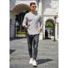 COOFANDY Men’s Henley T-Shirts Long Sleeve Pullover Shirt Casual Heavyweight Button Shirts Basic Tees(Grey)