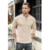 COOFANDY Men’s Henley T-Shirts Long Sleeve Pullover Shirt Casual Heavyweight Button Shirts Basic Tees(Khaki)