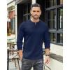COOFANDY Men’s Henley T-Shirts Long Sleeve Pullover Shirt Casual Heavyweight Button Shirts Basic Tees(Navy Blue)