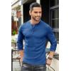 COOFANDY Men’s Henley T-Shirts Long Sleeve Pullover Shirt Casual Heavyweight Button Shirts Basic Tees(Royal Blue)