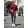 COOFANDY Men’s Henley T-Shirts Long Sleeve Pullover Shirt Casual Heavyweight Button Shirts Basic Tees(Wine Red)
