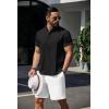 COOFANDY Men’s Henley T-Shirts Short Sleeve Casual Button Henley Shirts Band Collar Tee Summer Beach Hippie Shirts(Black)