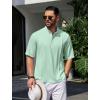 COOFANDY Men’s Henley T-Shirts Short Sleeve Casual Button Henley Shirts Band Collar Tee Summer Beach Hippie Shirts(Light Green)