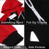 COOFANDY Mens Jumpsuit Onesie Rompers Drawstring Hooded Full Zip One Piece Tracksuit with Pockets(Black / Red)