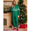 COOFANDY Mens Jumpsuit Onesie Rompers Drawstring Hooded Full Zip One Piece Tracksuit with Pockets(Green Christmas)