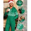 COOFANDY Mens Jumpsuit Onesie Rompers Drawstring Hooded Full Zip One Piece Tracksuit with Pockets(Green Christmas)
