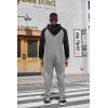 COOFANDY Mens Jumpsuit Onesie Rompers Drawstring Hooded Full Zip One Piece Tracksuit with Pockets(Mid Grey Textile / Black)