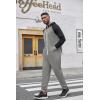COOFANDY Mens Jumpsuit Onesie Rompers Drawstring Hooded Full Zip One Piece Tracksuit with Pockets(Mid Grey Textile / Black)