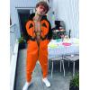 COOFANDY Mens Jumpsuit Onesie Rompers Drawstring Hooded Full Zip One Piece Tracksuit with Pockets(Orange Pumpkin)