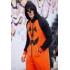 COOFANDY Mens Jumpsuit Onesie Rompers Drawstring Hooded Full Zip One Piece Tracksuit with Pockets(Orange Pumpkin)