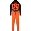 COOFANDY Mens Jumpsuit Onesie Rompers Drawstring Hooded Full Zip One Piece Tracksuit with Pockets(Orange Pumpkin)
