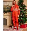 COOFANDY Mens Jumpsuit Onesie Rompers Drawstring Hooded Full Zip One Piece Tracksuit with Pockets(Red Christmas)
