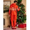COOFANDY Mens Jumpsuit Onesie Rompers Drawstring Hooded Full Zip One Piece Tracksuit with Pockets(Red Christmas)