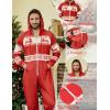 COOFANDY Mens Jumpsuit Onesie Rompers Drawstring Hooded Full Zip One Piece Tracksuit with Pockets(Red Elk)
