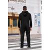 COOFANDY Mens Jumpsuit Onesie Rompers Drawstring Hooded Full Zip One Piece Tracksuit with Pockets(Solid Black)