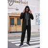 COOFANDY Mens Jumpsuit Onesie Rompers Drawstring Hooded Full Zip One Piece Tracksuit with Pockets(Solid Black)