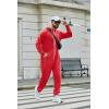 COOFANDY Mens Jumpsuit Onesie Rompers Drawstring Hooded Full Zip One Piece Tracksuit with Pockets(Solid Red)