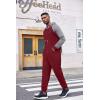 COOFANDY Mens Jumpsuit Onesie Rompers Drawstring Hooded Full Zip One Piece Tracksuit with Pockets(Wine Red / Grey)