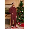 COOFANDY Mens Jumpsuit Onesie Rompers Drawstring Hooded Full Zip One Piece Tracksuit with Pockets(Wine Red)