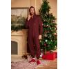 COOFANDY Mens Jumpsuit Onesie Rompers Drawstring Hooded Full Zip One Piece Tracksuit with Pockets(Wine Red)