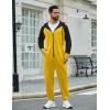 COOFANDY Mens Jumpsuit Onesie Rompers Drawstring Hooded Full Zip One Piece Tracksuit with Pockets(Yellow)