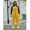 COOFANDY Mens Jumpsuit Onesie Rompers Drawstring Hooded Full Zip One Piece Tracksuit with Pockets(Yellow)