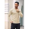 COOFANDY Mens Knit Henley Sweater Long Sleeve Button Down Lightweight Sweater Fall Slim Fit Ribbed Pullover(Beige)