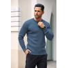 COOFANDY Mens Knit Henley Sweater Long Sleeve Button Down Lightweight Sweater Fall Slim Fit Ribbed Pullover(Denim Blue)