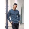 COOFANDY Mens Knit Henley Sweater Long Sleeve Button Down Lightweight Sweater Fall Slim Fit Ribbed Pullover(Denim Blue)