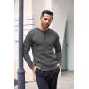 COOFANDY Mens Knit Henley Sweater Long Sleeve Button Down Lightweight Sweater Fall Slim Fit Ribbed Pullover(Grey)