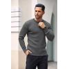 COOFANDY Mens Knit Henley Sweater Long Sleeve Button Down Lightweight Sweater Fall Slim Fit Ribbed Pullover(Grey)