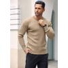 COOFANDY Mens Knit Henley Sweater Long Sleeve Button Down Lightweight Sweater Fall Slim Fit Ribbed Pullover(Khaki)