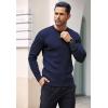 COOFANDY Mens Knit Henley Sweater Long Sleeve Button Down Lightweight Sweater Fall Slim Fit Ribbed Pullover(Navy Blue)