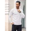 COOFANDY Mens Knit Henley Sweater Long Sleeve Button Down Lightweight Sweater Fall Slim Fit Ribbed Pullover(White)
