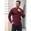 COOFANDY Mens Knit Henley Sweater Long Sleeve Button Down Lightweight Sweater Fall Slim Fit Ribbed Pullover(Wine Red)