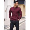 COOFANDY Mens Knit Henley Sweater Long Sleeve Button Down Lightweight Sweater Fall Slim Fit Ribbed Pullover(Wine Red)